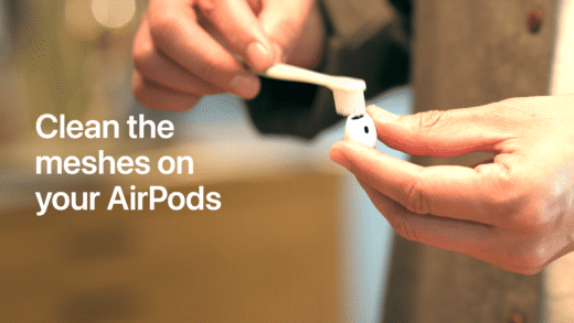 AirPods being cleaned