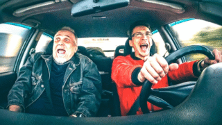 A driver practicing superstitions before hitting the road