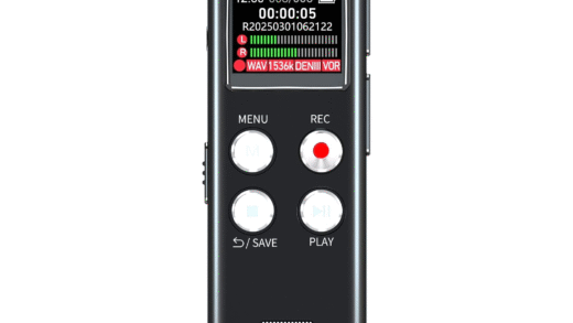 A dictaphone capturing audio in a professional setting