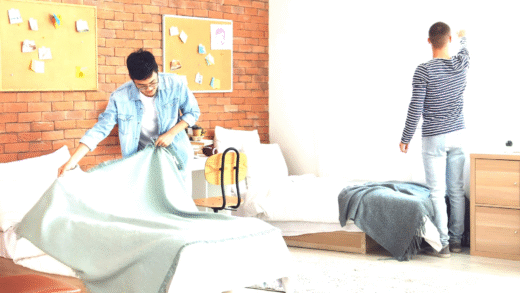 Tips for cleaning a dorm room