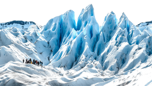 A breathtaking view of glaciers melting due to climate change