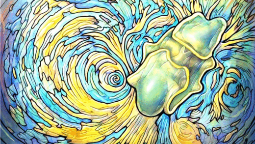 Starfish larvae in water creating swirling currents