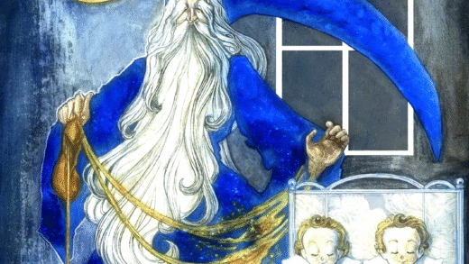 Illustration of the Sandman sprinkling sand