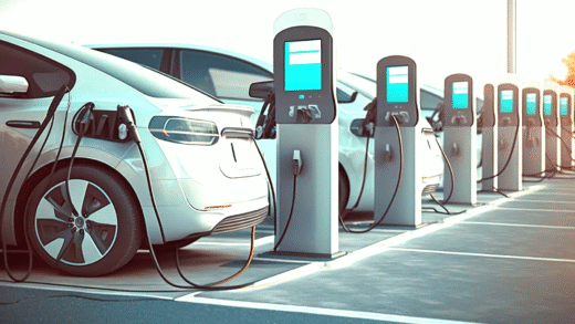 An electric vehicle charging station with fast charging capabilities