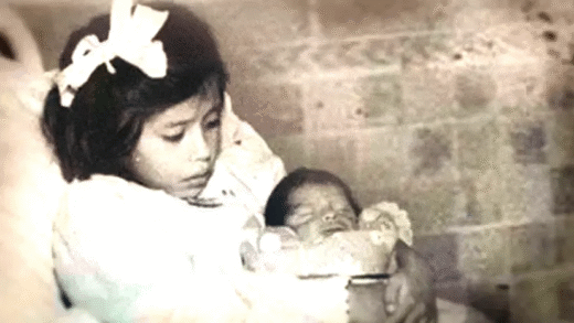 Lina Medina with her child