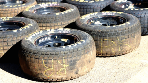 Overview of NASCAR tires showing unique materials and designs