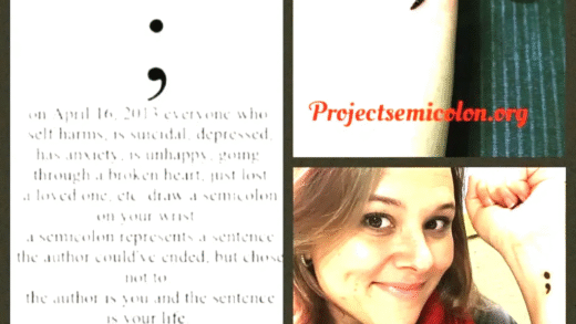 A collection of semicolon tattoos showcasing various designs and styles