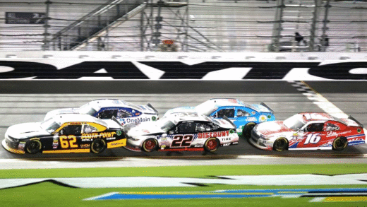NASCAR drafting cars on track