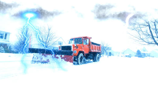 Thundersnow with lightning