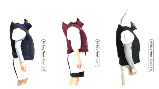 A person wearing a wearable air bag system