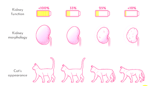 Illustration of a cat with kidney disease
