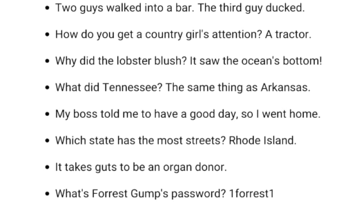 A collection of classic dad jokes