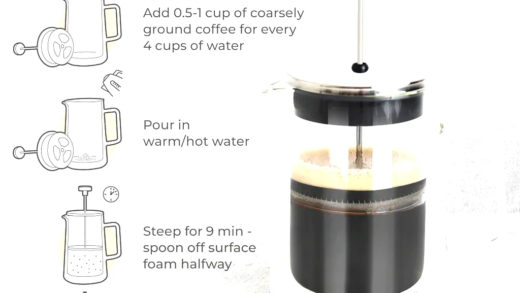 French Press coffee brewing