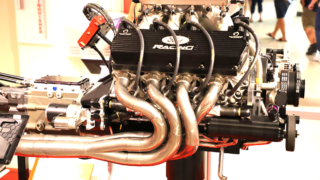 Detailed view of NASCAR engine components