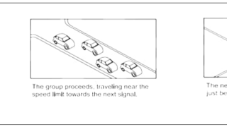 Synchronized traffic lights improving traffic flow